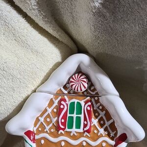Festive Gingerbread House Cookie Jar